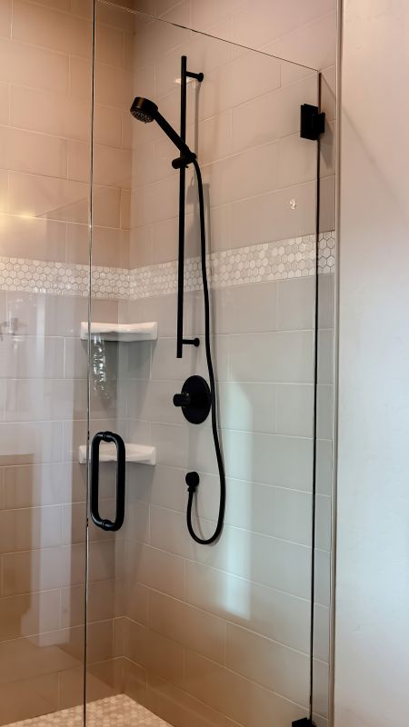 Sleek Black Frame Shower